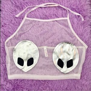 Alien mesh crop top